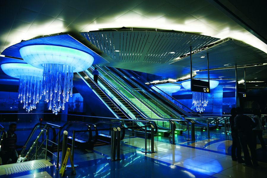 Dubai Metro Station, Dubai, Дубай, метро, метростанция