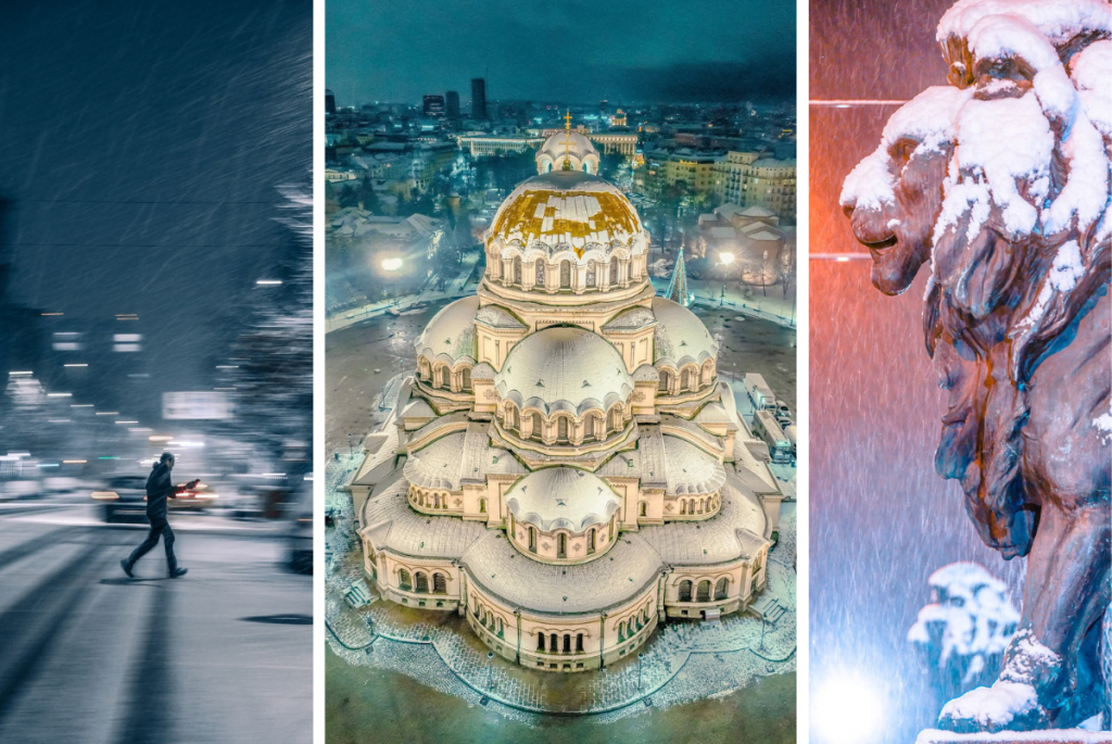 Какво прави градът, когато навън вали сняг